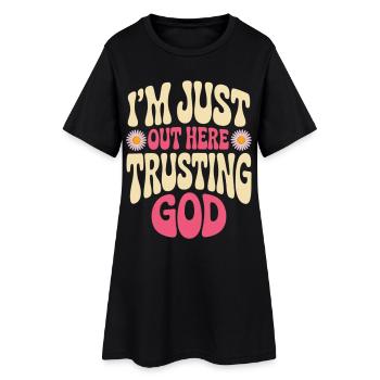 Chemise à motif God Trust - Robe T-shirt Femme - noir - Devant