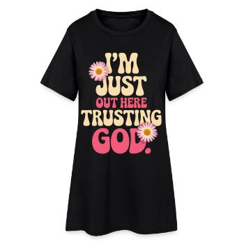 Je fais confiance à Dieu ici - Robe T-shirt Femme - noir - Devant