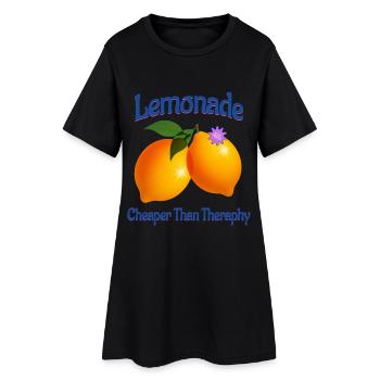 Lemonade Cheaper Than Theraphy Lemon Fruit - Women’s T-Shirt Dress - black - Front