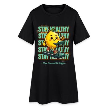 Limonade Limonade Zitronen Design Restez en bonne santé - Robe T-shirt Femme - noir - Devant