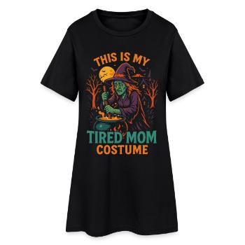 C’est mon costume de maman fatiguée Sorcière Halloween - Robe T-shirt Femme - noir - Devant