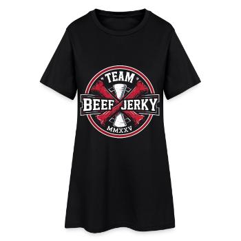 Beef Jerky Dried Meat Biltong Pemmican - Women’s T-Shirt Dress - black - Front