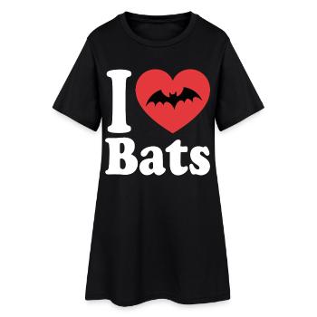 I Love Bats – Bat Lover - Women’s T-Shirt Dress - black - Front
