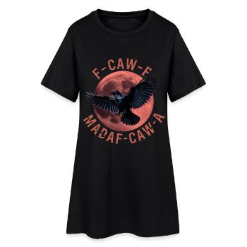 Vol de corbeau devant une lune rouge - Robe T-shirt Femme - noir - Devant