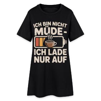 Charged by Coffee Humor - Women’s T-Shirt Dress - black - Front