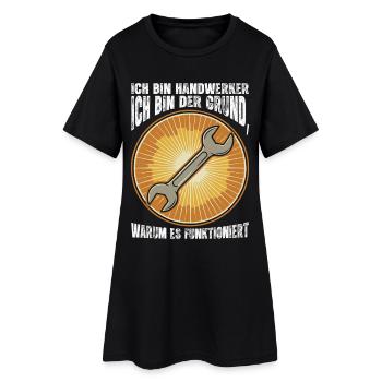 Clé à soleil dicton artisan - Robe T-shirt Femme - noir - Devant