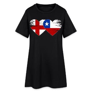 Angleterre Drapeau du Chili coeur utilisé - Robe T-shirt Femme - noir - Devant