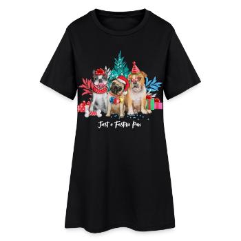 Just a fastive paw, Dog Christmas - Women’s T-Shirt Dress - black - Front