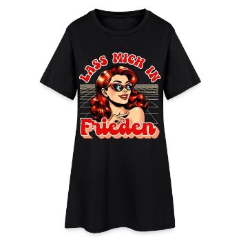 Malle LASS MICH IN FRIEDEN Lustiges - Frauen T-Shirt-Kleid - Schwarz - Vorne