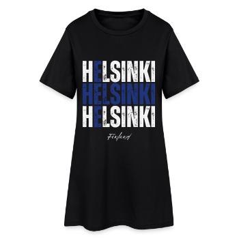 Helsinki Finnland, eine Erinnerung an Helsinki - Frauen T-Shirt-Kleid - Schwarz - Vorne