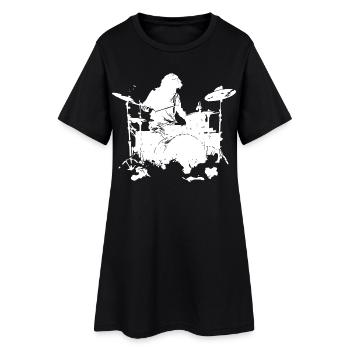 Croquis du batteur - Robe T-shirt Femme - noir - Devant