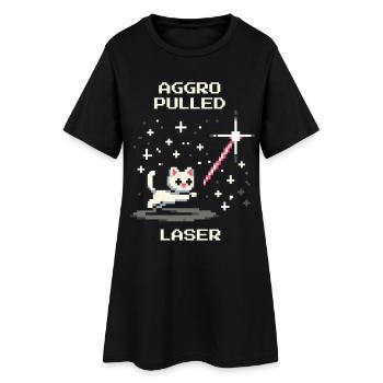 Aggro dessiné : Laser | L’instinct du chat - Robe T-shirt Femme - noir - Devant
