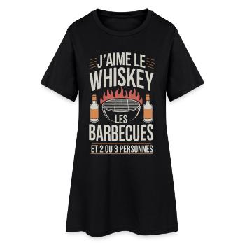 I love whiskey, barbecues and a few friends - Women’s T-Shirt Dress - black - Front