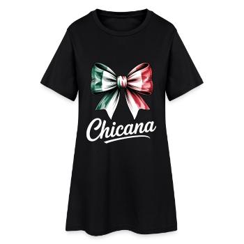 Chicana Bow Italy Flag Design - Women’s T-Shirt Dress - black - Front