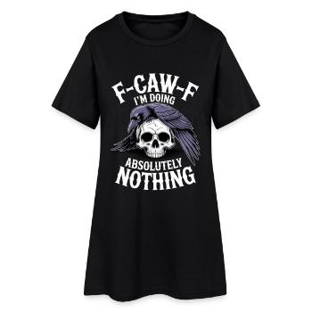 F-GAW-F Absolument rien Crâne Corbeau - Robe T-shirt Femme - noir - Devant