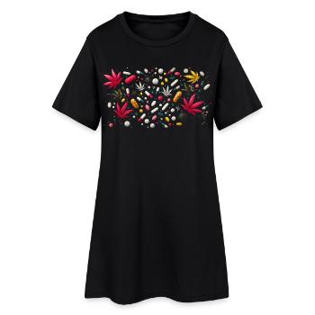 Pills'n'weed - Frauen T-Shirt-Kleid - Schwarz - Vorne