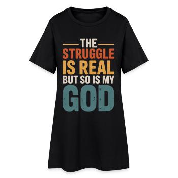 La lutte est réelle Dieu Tee - Robe T-shirt Femme - noir - Devant