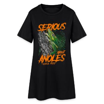 Serious About Cuban Knight Anoles Since 1958 - Women’s T-Shirt Dress - black - Front