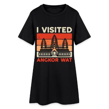 Cambodge Cambodgiens J’ai visité Angkor Wat - Robe T-shirt Femme - noir - Devant
