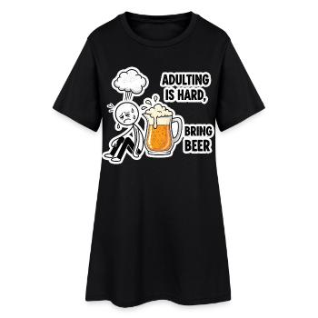 L’âge adulte est difficile, la bière aide - Robe T-shirt Femme - noir - Devant
