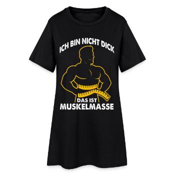 Muskeln statt Masse Spruch - Frauen T-Shirt-Kleid - Schwarz - Vorne