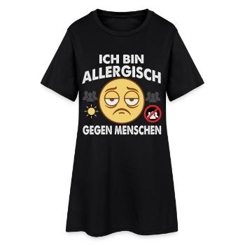 Allergisch Gegen Menschen  - Frauen T-Shirt-Kleid - Schwarz - Vorne