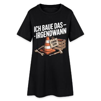 Je construirai ça un jour – bientôt - Robe T-shirt Femme - noir - Devant
