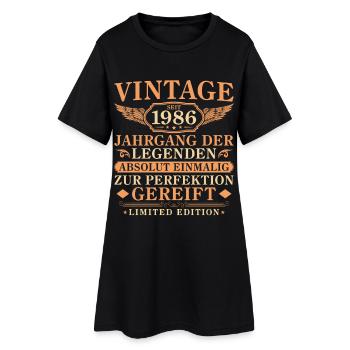 Vintage seit 1986 Jahrgang - 40. Geburtstag - Frauen T-Shirt-Kleid - Schwarz - Vorne