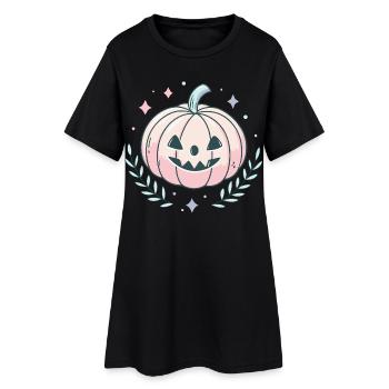Citrouille pastel joyeuse - Robe T-shirt Femme - noir - Devant