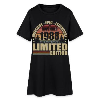 Novembre 1988 Édition Limitée Rétro Novembre 1988 - Robe T-shirt Femme - noir - Devant