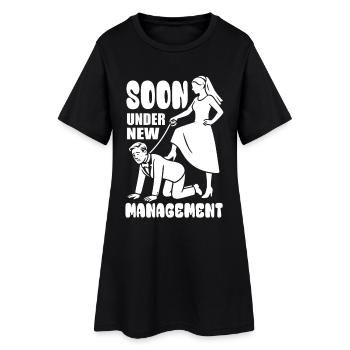 Bientôt sous une nouvelle direction Enterrement de vie de garçon - Robe T-shirt Femme - noir - Devant