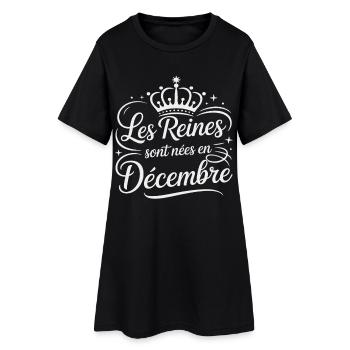 Les Reines sont nées en Décembre Anniversaire - Robe T-shirt Femme - noir - Devant