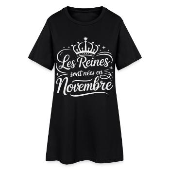Die Königinnen wurden im November geboren Jubiläum - Frauen T-Shirt-Kleid - Schwarz - Vorne