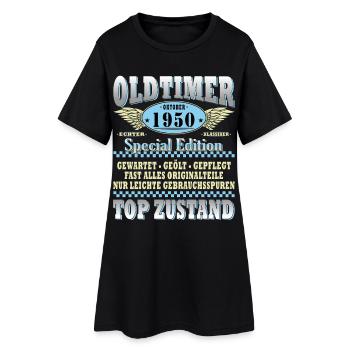 Cadeau 75ème anniversaire Voiture Ancienne Octobre 1950 - Robe T-shirt Femme - noir - Devant