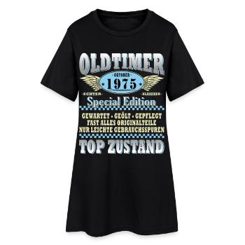 Cadeau 50ème anniversaire Voiture Ancienne Octobre 1975 - Robe T-shirt Femme - noir - Devant