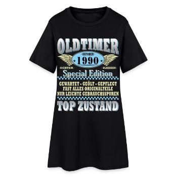35th Birthday Gift Vintage Car October 1990 - Women’s T-Shirt Dress - black - Front