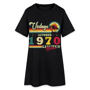 1970 Octobre 1970 Jubilé Octobre 1970 - Robe T-shirt Femme - noir - Devant