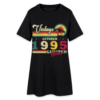 Anniversaire 1995 Octobre 1995 Né en Octobre - Robe T-shirt Femme - noir - Devant
