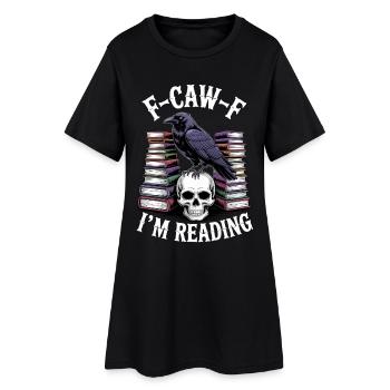 E-Caw-F : Je lis - Robe T-shirt Femme - noir - Devant