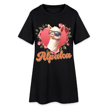 Alpaga Fan ALPAGA Femmes Lama Drôle - Robe T-shirt Femme - noir - Devant