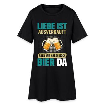 Malle LIEBE IST AUSVERKAUFT BIER IST NOCH DA - Frauen T-Shirt-Kleid - Schwarz - Vorne