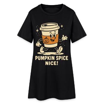 Citrouille Épice Nice Drôle de café Halloween Dicton - Robe T-shirt Femme - noir - Devant