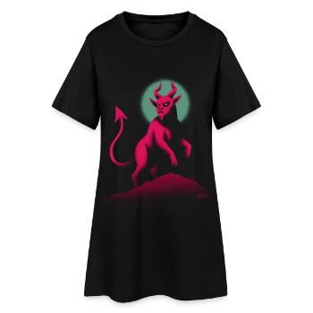 Retro Demon on Lava Rock - Women’s T-Shirt Dress - black - Front