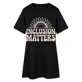 Inclusion counts Sun design with flower - Women’s T-Shirt Dress - black - Front