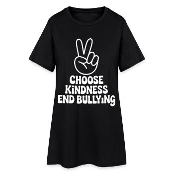 Wähle Freundlichkeit Beende Mobbing - Frauen T-Shirt-Kleid - Schwarz - Vorne