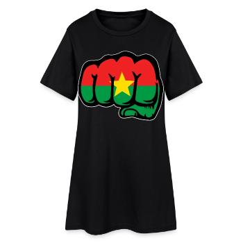 Burkina Faso Flag Fist - Women’s T-Shirt Dress - black - Front