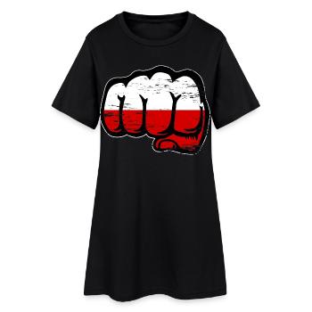 Poing du drapeau de la Pologne utilisé - Robe T-shirt Femme - noir - Devant