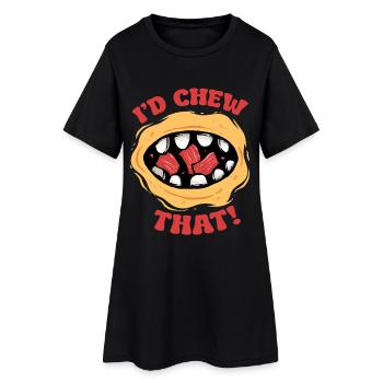 Beef Jerky Dried Meat Biltong I'd Chew That - Women’s T-Shirt Dress - black - Front