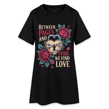 Romance sombre entre les pages et le péril Nous trouvons l’amour - Robe T-shirt Femme - noir - Devant
