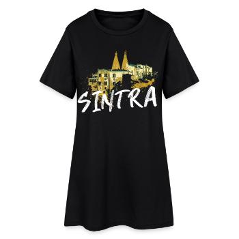 Palais national Sintra illustration Portugal - Robe T-shirt Femme - noir - Devant